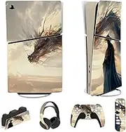 PlayVital Skin Sticker for PS5 Slim Console Digital Edition, Vinyl Skin Stickers, Protective Film for PS5 Controller, Charging Station, Headset, Media Remote Control Encounter of The Cloud Walker