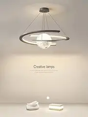 [Bacowikin] Led Chandelier Lighting Modern App Controlled,Dimmable Moon Pendant Light with Remote,Moon Creative Lamp Timable,Adjustable Ceiling Light for Living Room Bedroom Kitchen Island