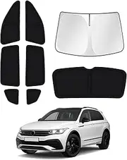 Canvcle Windshield Sun Shade for 2018-2023 Volkswagen VW Tiguan Side Rear Window Shade Cover Sun Visor Shield Privacy Protection Keep Vehicle Cool Black 6PCS