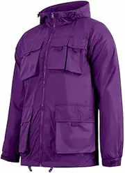 [SUNDAY ROSE] Men's Windbreaker Jacket Lightweight Waterproof Hooded Rain Jackets Casual Zip Up Coats with Pockets