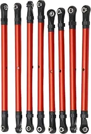 KANGYEBAIHUODIAN Link Rod Stylish Look Long Lifespan RC Linkage Rod Wear Resistant High Strength Fit for Scx10 313mm 1/10 Wheelbase Chassis(Red)