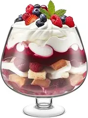 Nuogo 170oz Trifle Bowl Glass Large Round Serving Footed Dessert Bowl Trifle Dish Dessert Display with Pedestal for Ice Cream Cake Pastries Salad Fruit