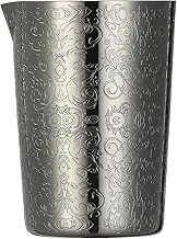 Unbreakable Cocktail Mixing Glass,Stirring Tin, Bar Mixing Pitcher with Spirit Pattern, 17-ounce / 500ml (Spirit Gunmetal Black)
