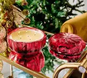 Elton John by Slatkin + Co. 50oz Woodside Holiday Traditions Scented Candle Red