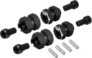 INJORA Black Brass Wheel Hexadecimal Hub + 5 mm Extender for Axial SCX24 Upgrade 1/24 RC Crawler, Pack of 4