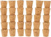 DECHOUS Cork Stoppers, 30pcs Wooden Tapered Cork Plugs Wooden Tapered Wine Bottle Stoppers Replacement Corks Beer Bottle Stopper for Wine Making Craft 15x15x12mm