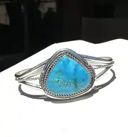 Handmade Blue Ridge Turquoise~ Sterling Cuff Bracelet~ Dave Skeets, Navajo
