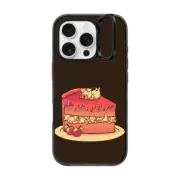 iPhone 16 Pro Impact Ring Stand Case MagSafe Compatible Strawberry Dog Puppy Cake
