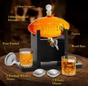 Football Decanter With Whiskey Glasses