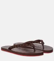 [Christian Louboutin] Christian Louboutin Loubi Flip thong sandals AU 4 brown