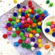 100Pcs Sequined Pompom Balls Mixed Color Ball Glitter Pompoms Craft Supplies