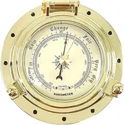 3.8-Inch Marine Brass Boat Barometer of 2.5-Inch Opening, Precision Weather Station for Ships, Corrosion-Resistant, Easy Installation, Accurate Air Pressure Measurement for Safe Navigation