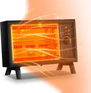 Portable Space Heater Electric Radiant with Thermostat - 1250W/1500W for Home, O