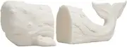 Bookends Decorative Unique Elegant White Whale Book Holder - Resin Material Bookends for Shelves, Decorative and Heavy Duty - Unique Book Rack and Stoppers Office Decor