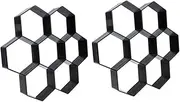Yardwe 2 Pack Hexagonal Concrete Paving Moulds DIY Garden Cement Tiles Plastic Pathway Moulds for Patio