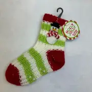 Two's Company-Kids Knit Slipper Socks Christmas Snowman fit Kids 11-13 New W/tag