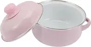 VALICLUD Stewing Pot Double Handles Enamel Pot for Cooking 1.1l Gas Stove Compatible