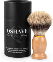 QSHAVE 100% Best Original Pure Badger Hair Shaving Brush Handmade. Real Wood ...
