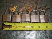 Lot of 5 Locks 1-1/8" General Use Padlock Keyed Alike 2-Keys per lock NEW