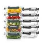Containers With Lids 10 Pack 22 Oz Glass Meal Prep Reusable Food Storage Leak