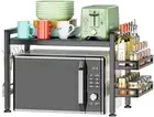 YIUKEA Extendable Microwave Oven Rack - Over Microwave Shelf Countertop 2 Tie...