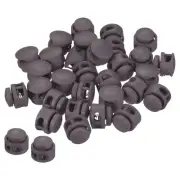Cord Locks, 30 Pack Round Spring Toggle Stopper, Dark Brown