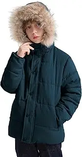 [maoo garden] Boys Winter Coats Kids Fake Down Jacket with Fleece Lining Water-Repellent Wind Jacket