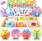 Organic Bath Bombs SET1 with Surprise Natural Real Gemstone Jewelry Inside