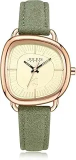 [PESOVI] Green Leather Band Womens Watches, 2025 Italian Genuine Green Leather Small Face Wrist Watches for Women, Fashion Ladies Watch, Advanced Texture Dial