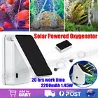 Solar Powered Oxygenator Air Pump Fish Pond Pool Water Oxygen Aerator Day Night