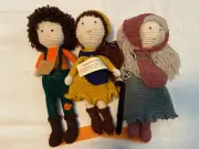 Crocheted Hansel & Gretel, Witch Dolls Folk Art