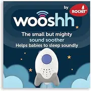 Wooshh by Rockit - Rechargeable Sound Machine with 8 Soothing Sounds, Portable Toddler and Baby Sleep Aid with Strap and USB Cable, White Noise Machine 4 Volume Levels, Suitable from Newborn​
