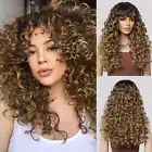 Blonde Curly Wig Long Curly Wigs with Bangs for Women WIG006 Synthetic Hair Wig