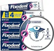 [Fixodent] Professional Ultimate Denture Adhesive Cream for Full and Partial Dentures, 1.8 oz, 4 Pack