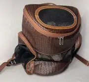 Small Pet Carrier Brown/black Backpack UNION RICH PLASTIC FACTORY LTD 13”x11”x7”