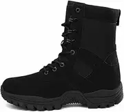[NVBHOF] Lightweight Military Work Boots, Durable Breathable Side Zipper Military Combat Desert Boots, Waterproof Combat Boots, for Hiking Outdoor Hunting Boots