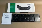 Foldable Bluetooth Keyboard With Touchpad Black NEW Open Box