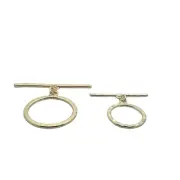 Toggles, Silver Plated, Gold Finish, E-Coated, Hammered, Size 39X34mm, Bar Size