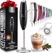 Zulay Kitchen Powerful Milk Frother Wand - Ultra Fast Handheld Drink Mixer - ...