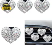Pack-4 Car Bling Air Vent Fresh Clips, Heart-Shaped Air Freshening Diffuser, Air