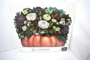 Hester & Cook 12 Die-cut Pumpkin Posey Placemat 15.9" x 15.2" NWT