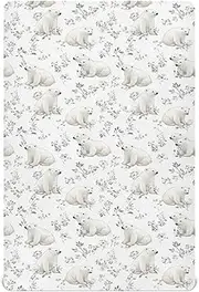 Crib Fitted Sheet for Infant Toddler Soft Breathable Comfortable Mattress Sheet Fits Standard Crib and Toddler Mattresses 39x27in Chic Polar Bear