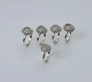 WHOLESALE 5PC 925 SOLID STERLING SILVER PINK ROSE QUARTZ RING LOT f450