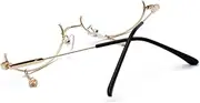 [Healeved] Decor Retro Decor Fashion Sunglasses Lensless Frames Lensless Sunglasses Vintage Decor Prop Glasses Without Lens Glass Glasses Prop Metal Decorate Picture Frame Props Child