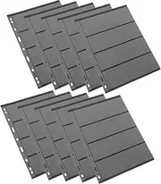 COHEALI 10 Sheets PVC Double-Sided Stamp Album for Stamp Collecting Supplies Black Bottom