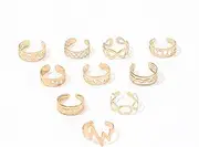 [WETMT] Gold/Silver Toe Rings for Women Heart Star Infinity Toe Rings 18PCS Adjustable Stacked Rings Minimalist Open Rings Summer Beach Toe Rings Set Statement Jewelry Accessories