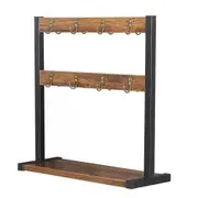 Fin Wooden Coffee Tea Mugs Holder Kitchen Storage Cups Rack Display Shelf W/16 Hooks