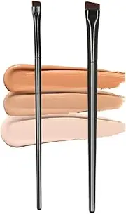 Ksvsonrvi Blade Eyeliner Brush + Eyebrow Brush Set, 2 Pack Fine Angled Eyebrow Tinting Brushes Ultra Thin Flat Eyeliner Makeup Brush Cosmetic Tool