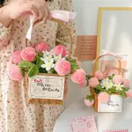 【現貨速發】HANDMADE FLOWERS草莓扭扭花DIY手工禮物手提花籃材料包創意桌面擺件閨蜜女友01.26