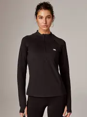 Womens Black Running Top. Running Bare Base Camp 1/2 Zip Top